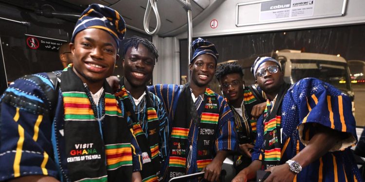 Black Stars arrive in Doha for 2022 FIFA World Cup in beautiful Ghanaian smocks