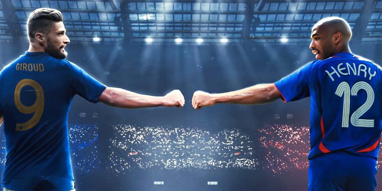 Olivier Giroud becomes joint all-time leading goal scorer for France with double against Australia