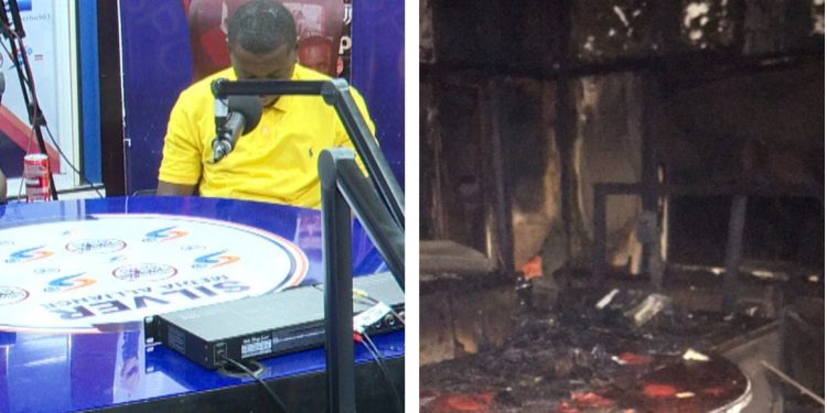 SAD NEWS : Fire completely razes down Silver FM Studio in Kumasi hours before the Silver Sports show