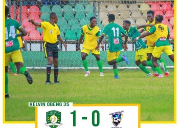Aduana FC defeat Medeama with Kelvin Obeng solitary effort as Ogya Boys take a 5-point lead on top of the GPL table