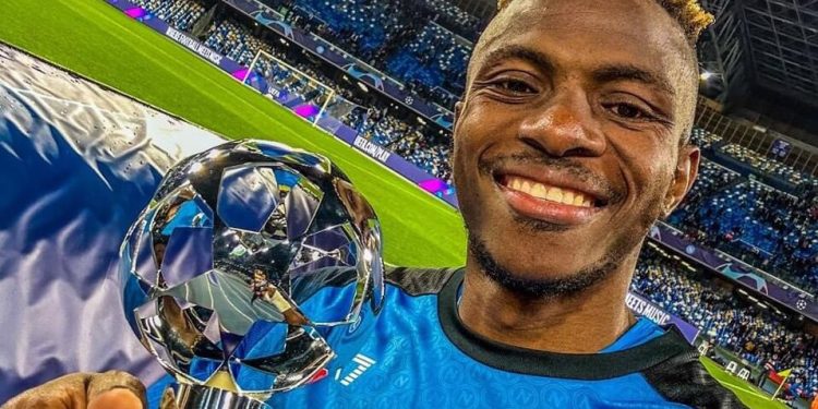 UEFA Champions League : Nigeria attacker Osimhen hits brace as Napoli humble Frankfurt to reach the quarter-finals