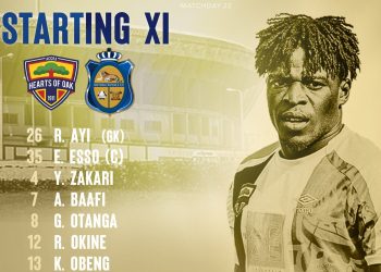Hearts of Oak vs Kotoku Royals : Confimed starting line – ups