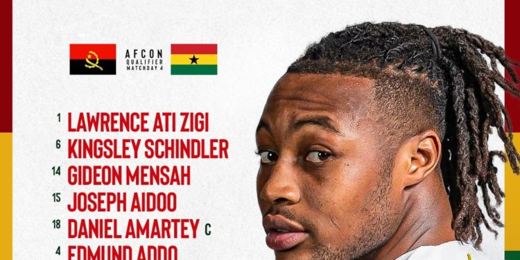 Ghana Starting Line Up Against Angola in Luanda