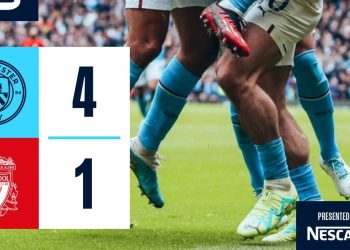 Manchester City 4 Liverpool 1 : Mohamed Salah on target for The Reds as Mahrez gets an assist for The Cityzens