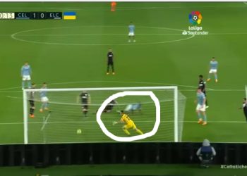 TACTICAL CAMERA : Joseph Aidoo put in a lot of effort for his diving header goal against Elche