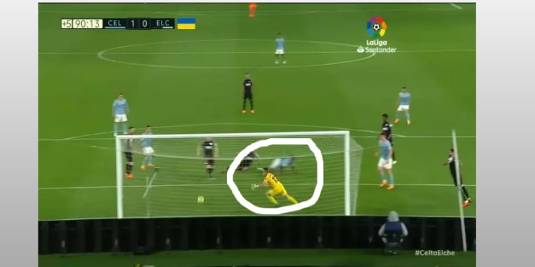 TACTICAL CAMERA : Joseph Aidoo put in a lot of effort for his diving header goal against Elche