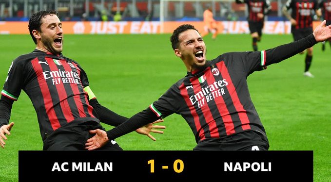 AC Milan 1 Napoli 0 : Algeria midfielder Ismael Bennacer gives Stefano Pioli’s side crucial first leg lead