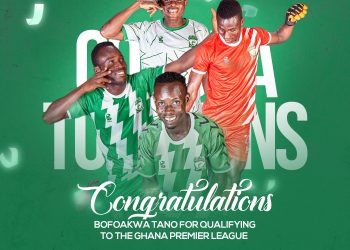 Bofoakwa Tano secure promotion to the Ghana Premier League 16 years after their last relegation !