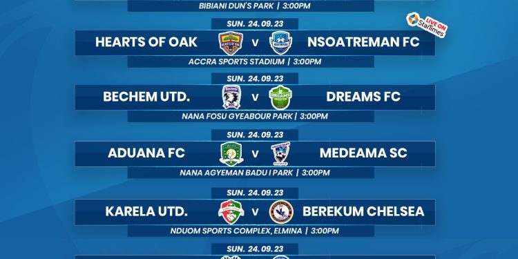 2023/24 Ghana Premier League Week 2 : Here are the FOUR games to be telecast live on Television !