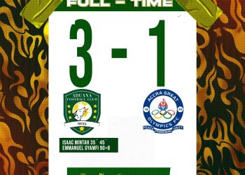 Aduana FC 3 Great Olympics 1 : Unbeaten run of Wonder Club ends in Dormaa !