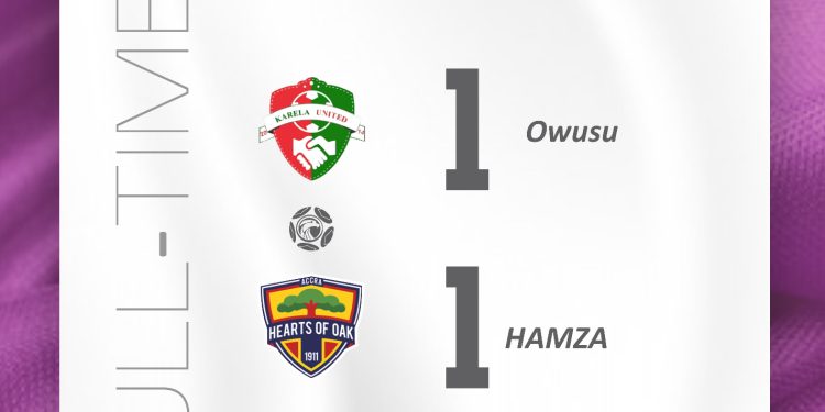 Karela United 1 Hearts of Oak 1 : Hamza Issah on target again as Phobians extend unbeaten run to three games !